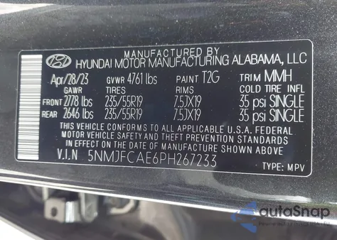 2023 Hyundai Tucson Sel from USA, damaged, VIN 5NMJFCAE6PH267233